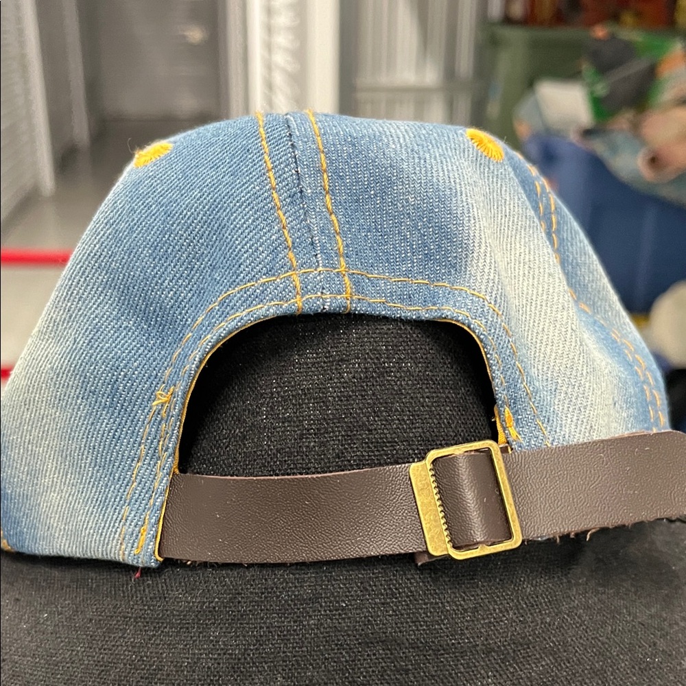 Rhinestone Cross Denim Cap Bling out adjustable - Picture 6 of 10